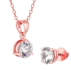Rose Gold Classic Zircon Set