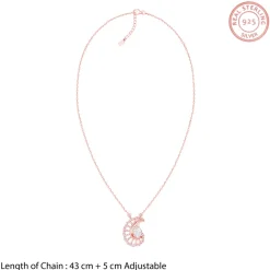 Rose Gold Classy Paisley Pendant With Link Chain