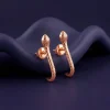 Rose Gold Cobra J Hoop Earrings