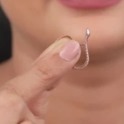 Rose Gold Cobra J Hoop Earrings