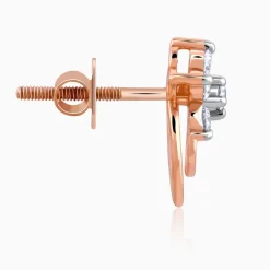 Rose Gold Cosmic Petal Diamond Studs