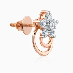 Rose Gold Cosmic Petal Diamond Studs