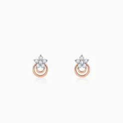 Rose Gold Cosmic Petal Diamond Studs