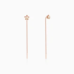 Rose Gold Courteney Pearl Sui Dhaga Earrings