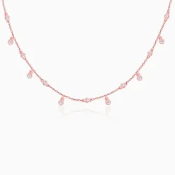 Rose Gold Covered In Charm Neckalce