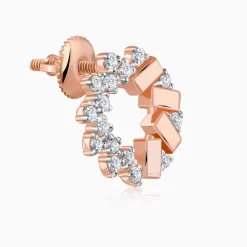 Rose Gold Crimson Halo Lab Grown Diamond Studs