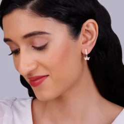 Rose Gold Crown Earrings