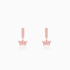 Rose Gold Crown Earrings