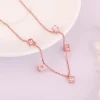 Rose Gold Cubic Crystal Necklace