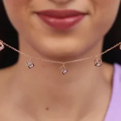 Rose Gold Cubic Crystal Necklace