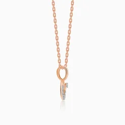 Rose Gold Curled Diamond Pendant