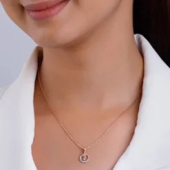 Rose Gold Curled Diamond Pendant