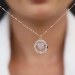 Rose Gold Custom Endless Love Pendant With Link Chain