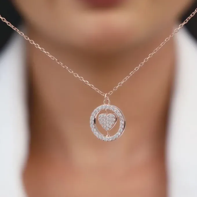 Rose Gold Custom Endless Love Pendant With Link Chain