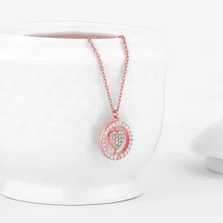 Rose Gold Custom Endless Love Pendant With Link Chain