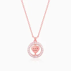 Rose Gold Custom Endless Love Pendant With Link Chain
