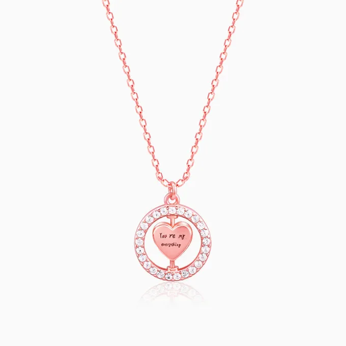 Rose Gold Custom Endless Love Pendant With Link Chain