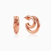Rose Gold Cute Cresent Hoop Earrings