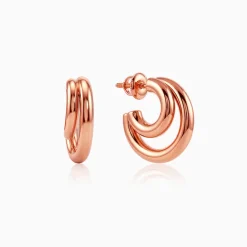 Rose Gold Cute Cresent Hoop Earrings
