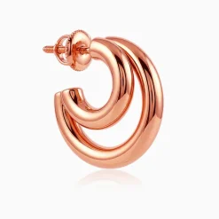 Rose Gold Cute Cresent Hoop Earrings