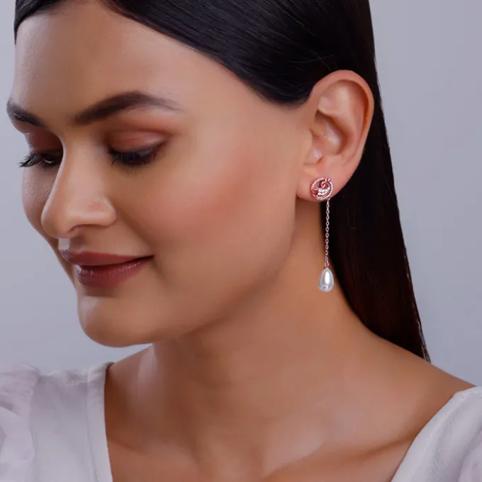Rose Gold Cute Fish Drop Earrings