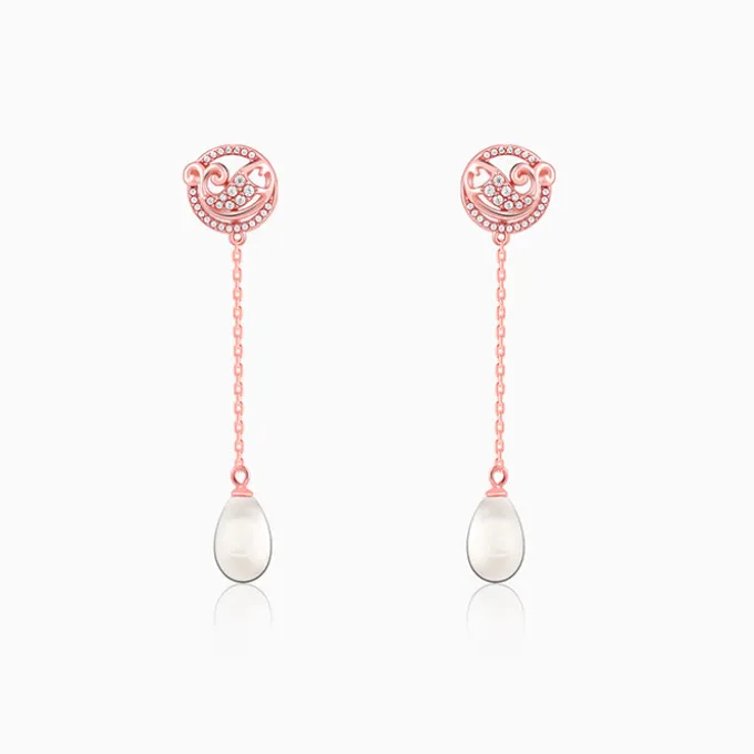 Rose Gold Cute Fish Drop Earrings