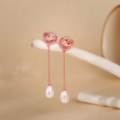 Rose Gold Cute Fish Drop Earrings