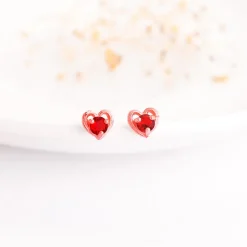Rose Gold Cute Love Studs