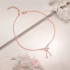 Rose Gold Dancing Flutter Anklet