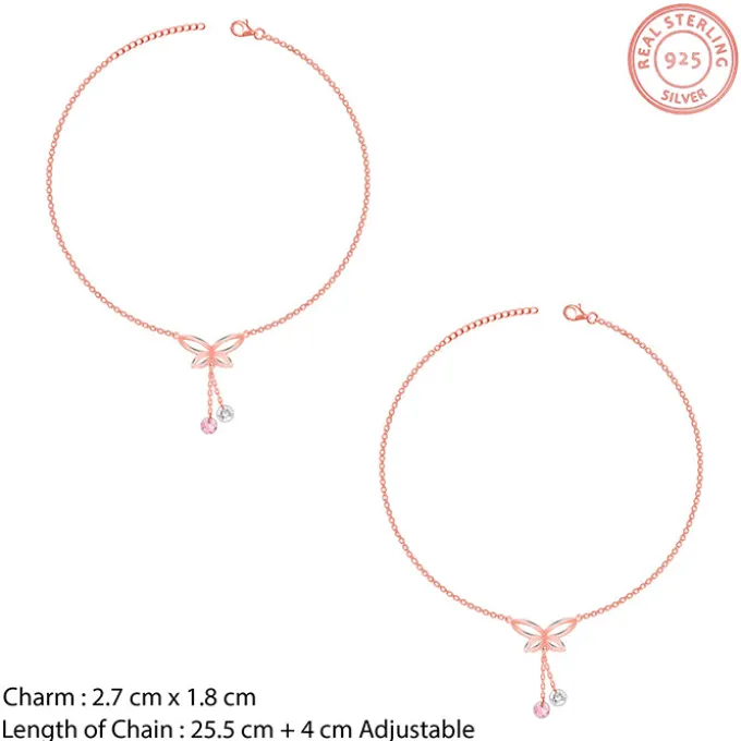 Rose Gold Dancing Flutter Anklet