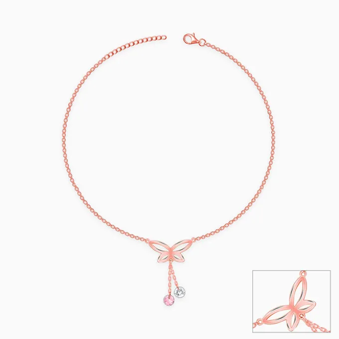 Rose Gold Dancing Flutter Anklet
