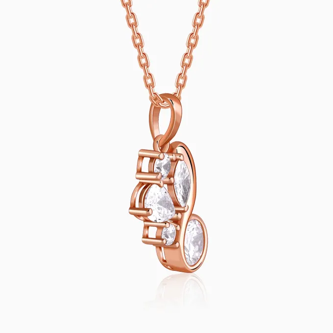 Rose Gold Dancing Queen Pendant With Link Chain