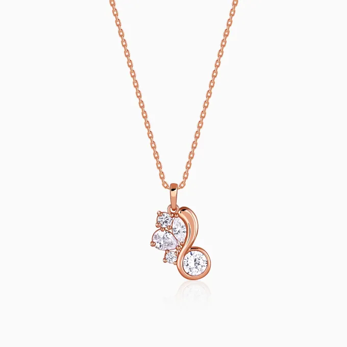 Rose Gold Dancing Queen Pendant With Link Chain