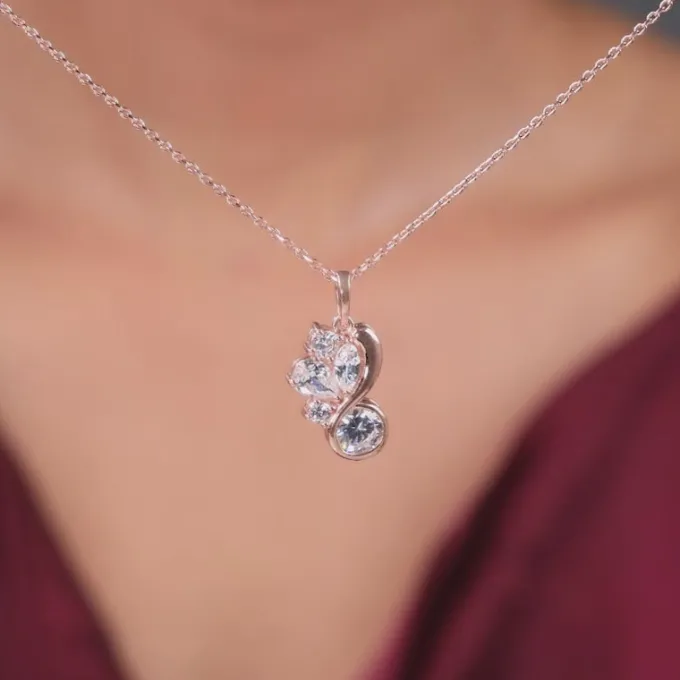 Rose Gold Dancing Queen Pendant With Link Chain