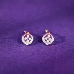 Rose Gold Dazzle Duo Diamond Studs