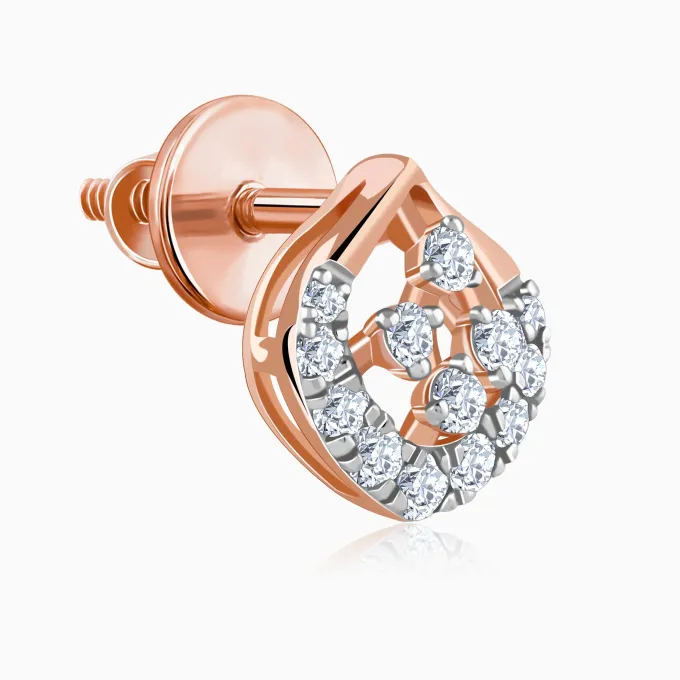 Rose Gold Dazzle Duo Diamond Studs