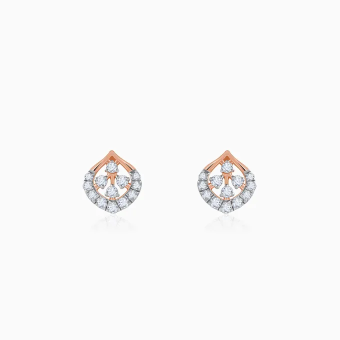 Rose Gold Dazzle Duo Diamond Studs