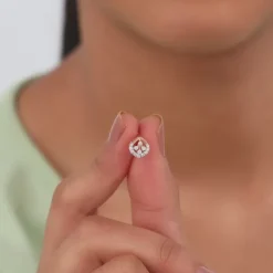 Rose Gold Dazzle Duo Lab Grown Diamond Earrings