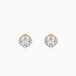 Rose Gold Dazzle Duo Lab Grown Diamond Earrings