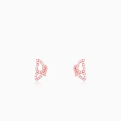 Rose Gold Dazzling Butterfly Earrings