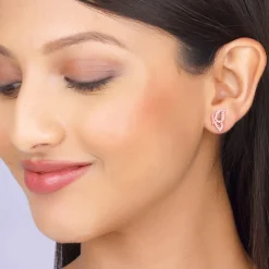 Rose Gold Dazzling Butterfly Earrings