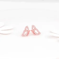 Rose Gold Dazzling Butterfly Earrings