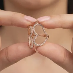Rose Gold Deep Love Ring (Size 12)