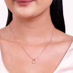 Rose Gold Deeper Love Pendant With Link Chain