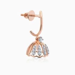 Rose Gold Diamond Jhumki Earrings
