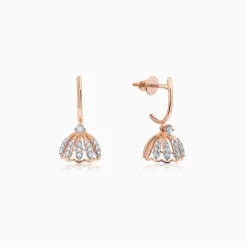 Rose Gold Diamond Jhumki Earrings