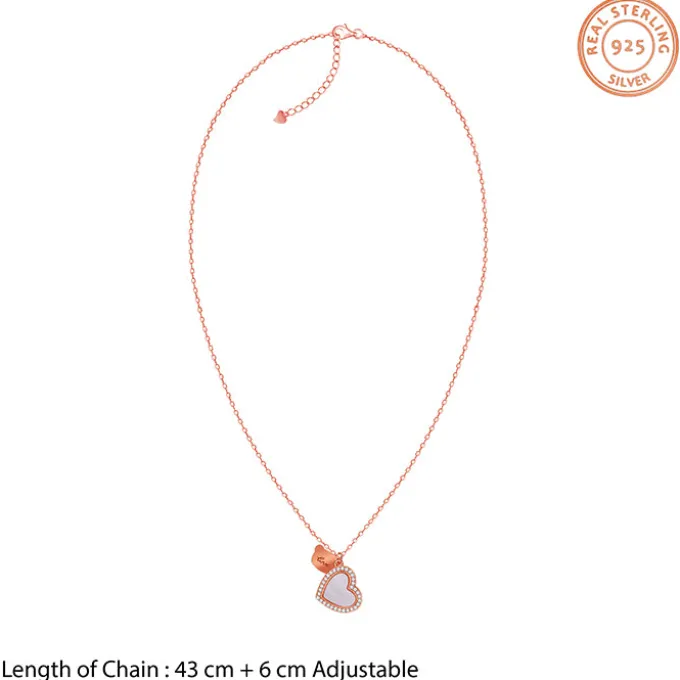 Rose Gold Dil Pendant With Link Chain