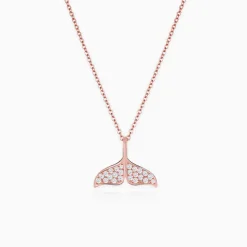 Rose Gold Dolphin Tail Necklace with Link Chain