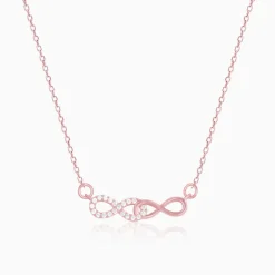 Rose Gold Double Infinity Love Necklace