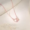 Rose Gold Double the Love Pendant with Link Chain